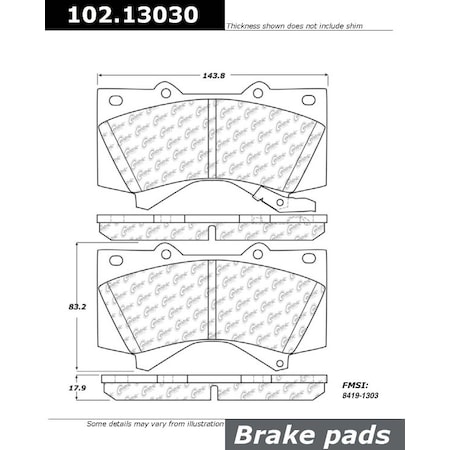Centric Parts CTEK Brake Pads, 102.13030 102.13030